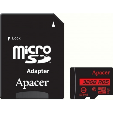 Apacer R85 microSDHC 32GB Class 10 U1 UHS-I με αντάπτορα (AP32GMCSH10U5-R)